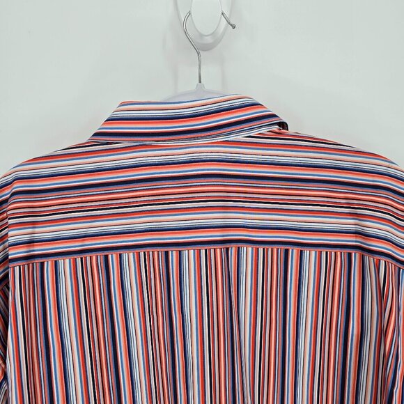 Robert Graham Men's Button-Up Shirt 3XL Multicolor Striped Paisley Flip Cuff - Picture 11 of 12